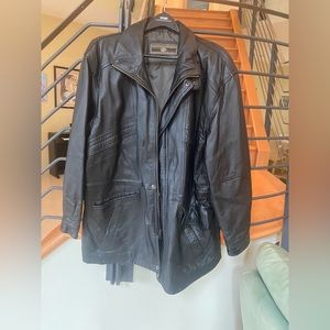 Members only black leather jacket men’s extra large